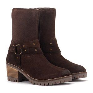 Vintage Foundry Sienna Studded Harness Boots Suede Western Brown Size 6 NEW